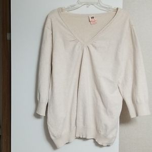 Dark creme v neck sweater